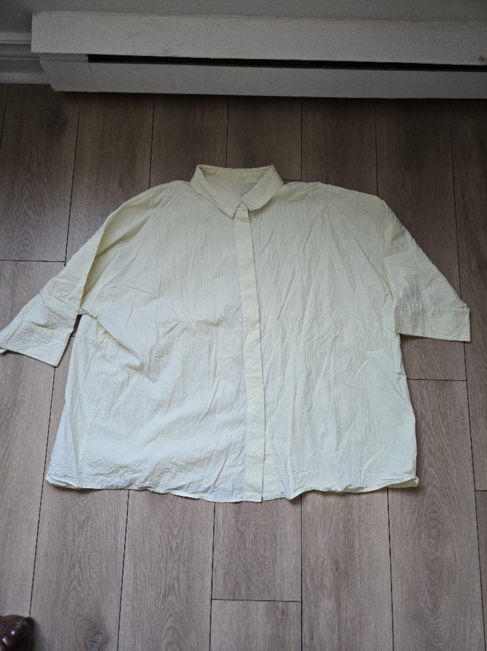 COS Crinkled Cotton Oversized Shirt Size L